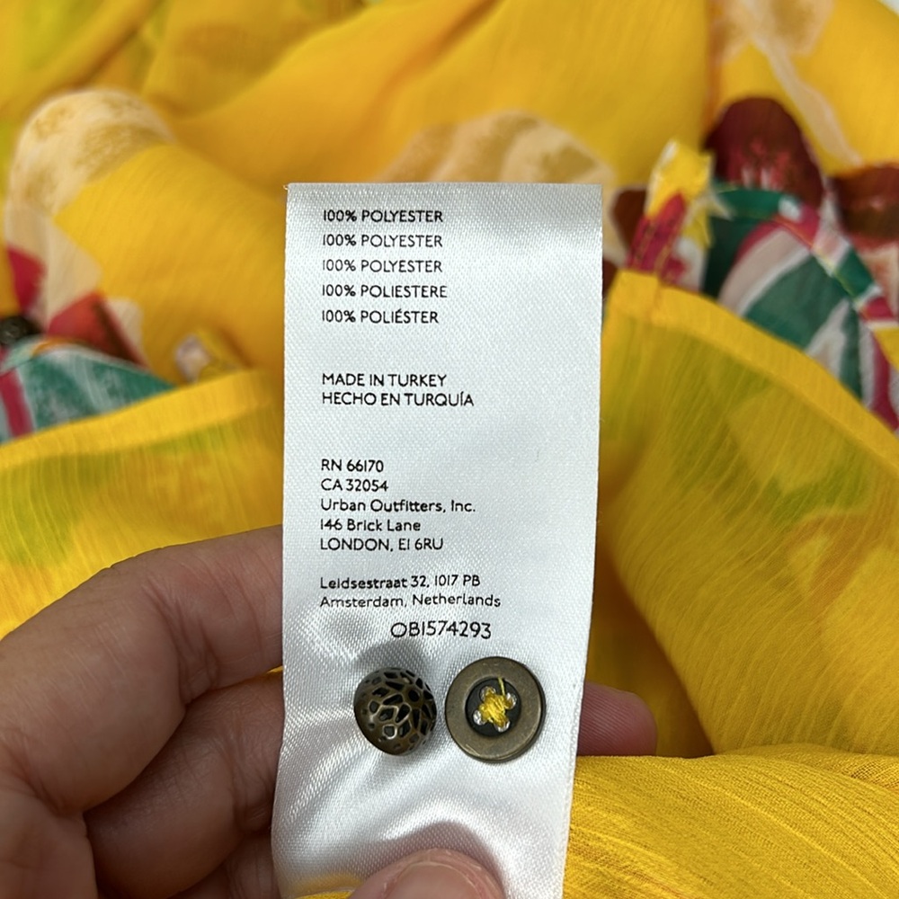 Anthropologie Yellow Floral Button-Up Blouse - Picture 13 of 15